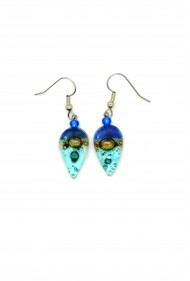Tiny Glass Leaf Earrings